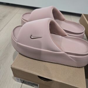 Nike Women's Calm Elevation Pink Slide Sandals Size 7